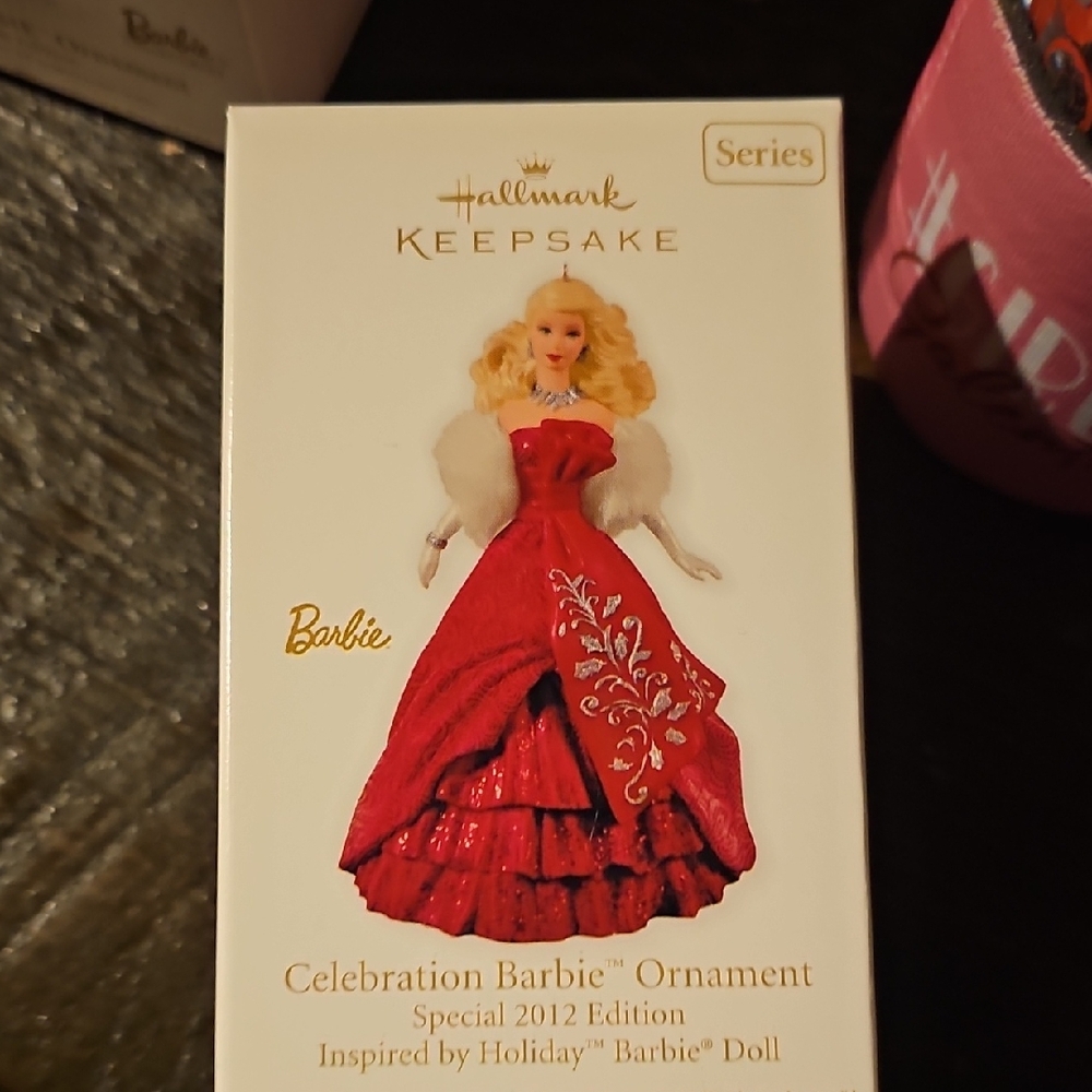 Hallmark Keepsake Celebration Barbie Ornament - 2012 Elegant Red